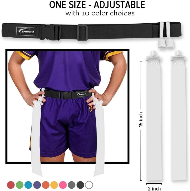 Trained Flag Football Set – Adjustable Flag Football Belt with 2 Flags & Audible Pop – Durable Flag Football Gear for Youth, Kids & Adults - Image 3